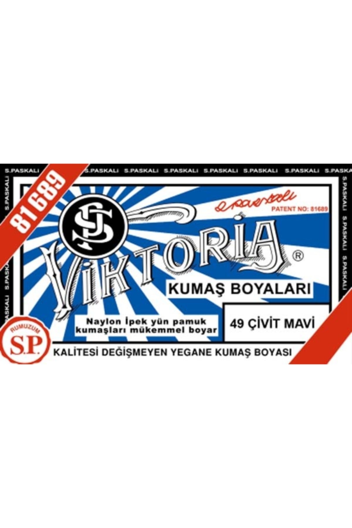 Viktoria Boya Viktoria Toz Kumaş Boyası - 10-13 Gr - 49 Çivit Mavi