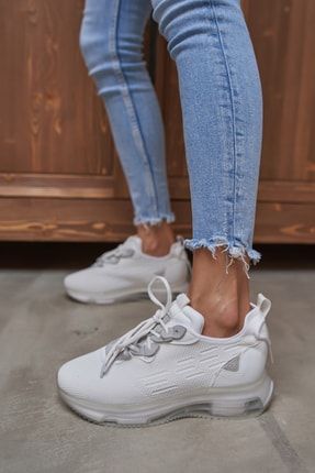 Paint Kadın Beyaz Trıko Airtaban Detay Sneakers Ayakkabı TYC00383960978