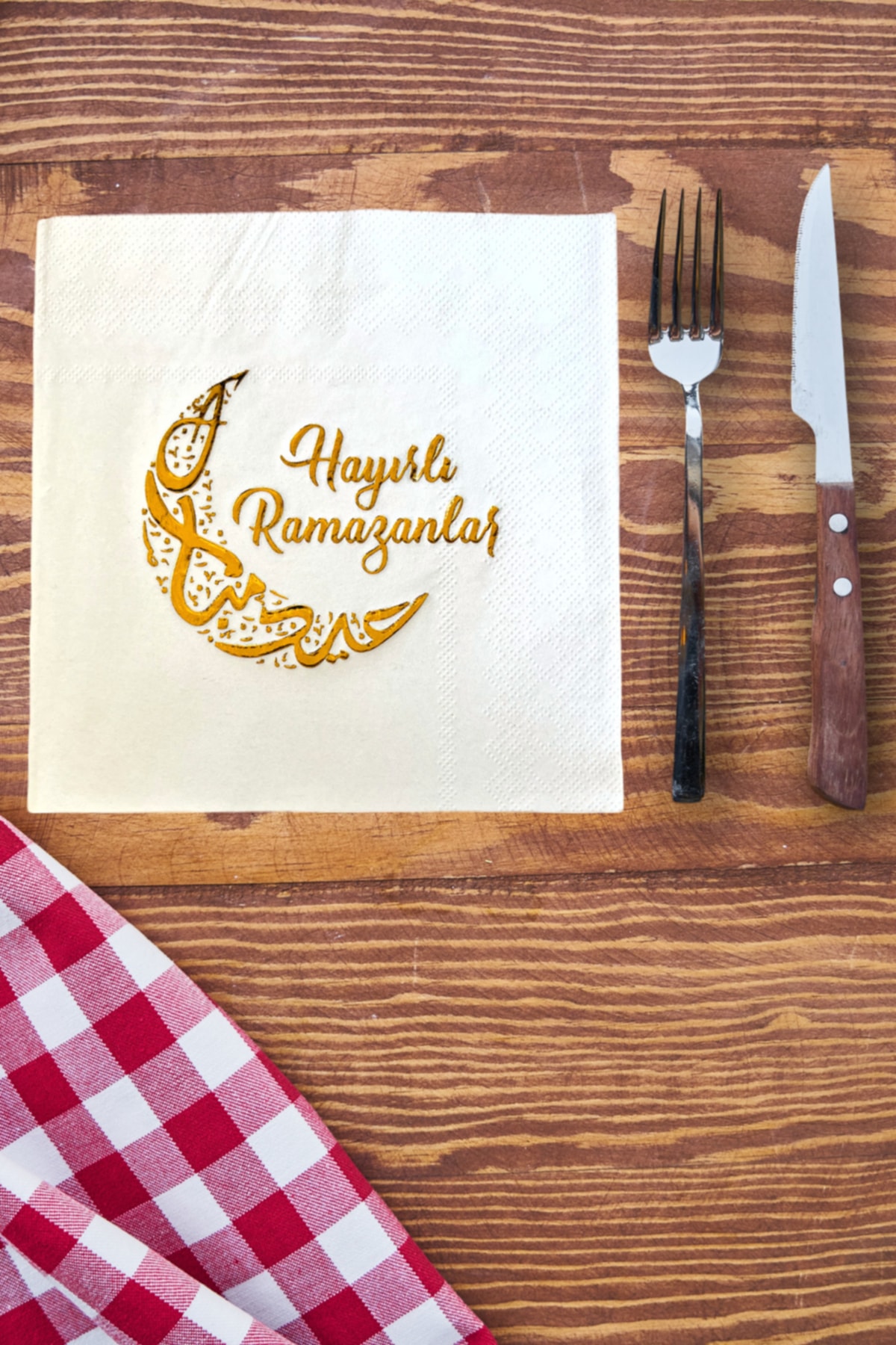 Good Ramadan Gold Gilded Napkin 16pcs 16x16cm Gold Foil Ramadan Feast Theme Religious Ornament