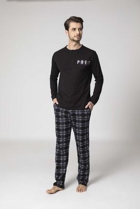 Erkek Uzun Kollu Pijama Takımı XCVB1234