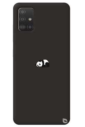 Samsung A71 Siyah Renkli Premium Içi Kadifeli Panda Desenli Silikon Telefon Kılıfı miskinpanda_180