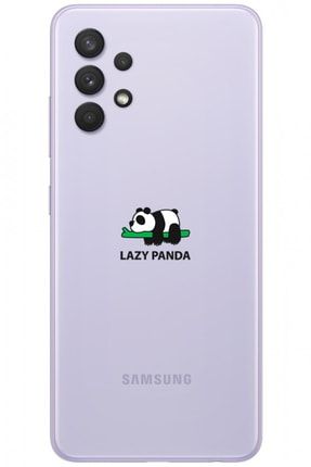 Samsung A32 Panda Desenli Desenli Şeffaf Silikon Telefon Kılıfı lazypanda_178