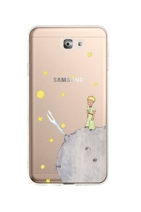 Uyumlu Samsung J7 Prime Küçük Prens Desenli Premium Şeffaf Silikon Kılıf SAMJ7PRSKCPRNS12