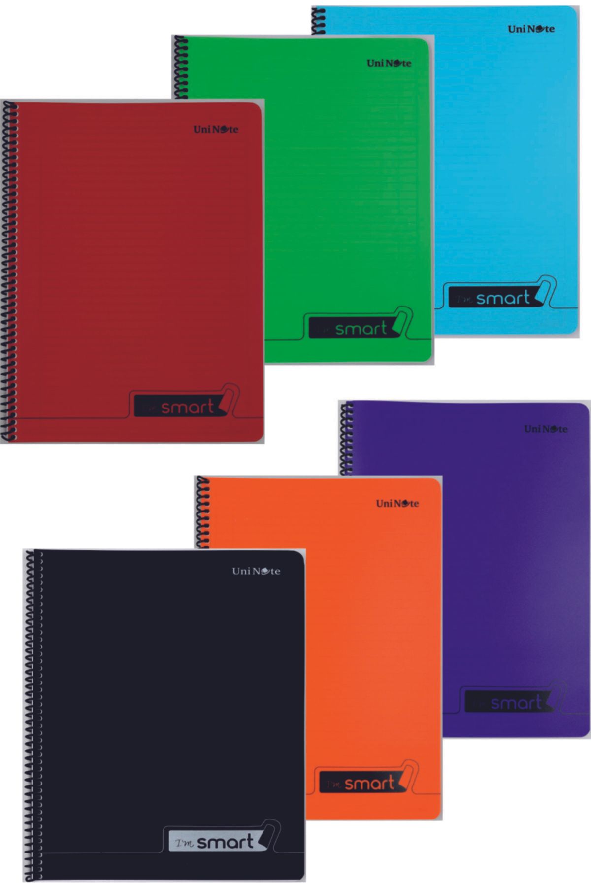 ÇINAR DEFTER-دفتر ملاحظات مدرسي مقاس A4 مكون من 72 ورقة (6 قطع و4 مخططات وخطوطين) غطاء بلاستيكي مع سبرال 2