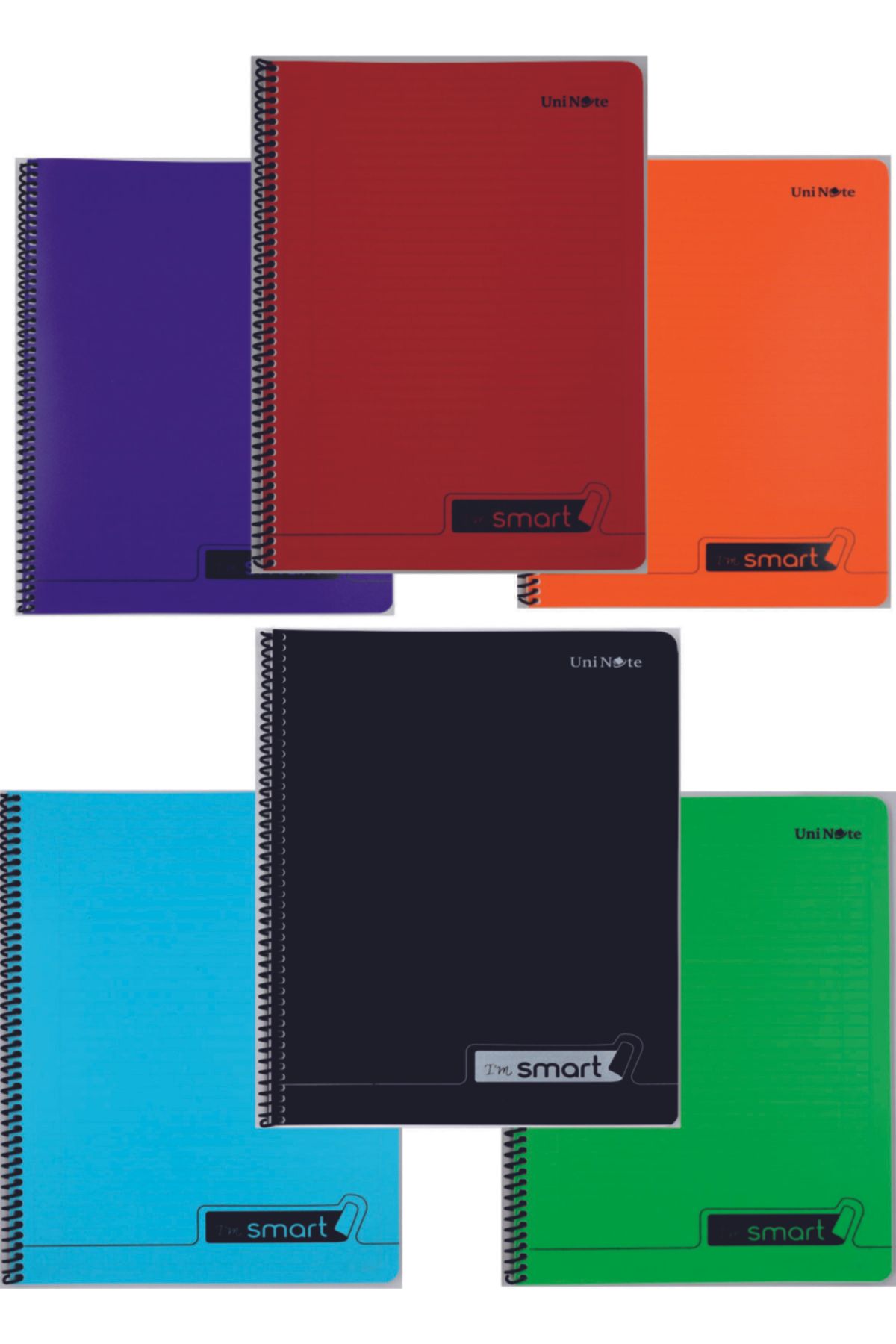 ÇINAR DEFTER-دفتر ملاحظات مدرسي مقاس A4 مكون من 72 ورقة (6 قطع و4 مخططات وخطوطين) غطاء بلاستيكي مع سبرال 3