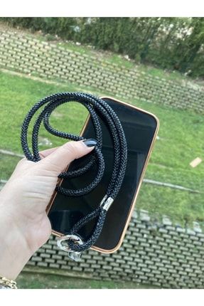 Swarovski Taşlı Siyah Boyun Telefon Askısı KRNASK-2231