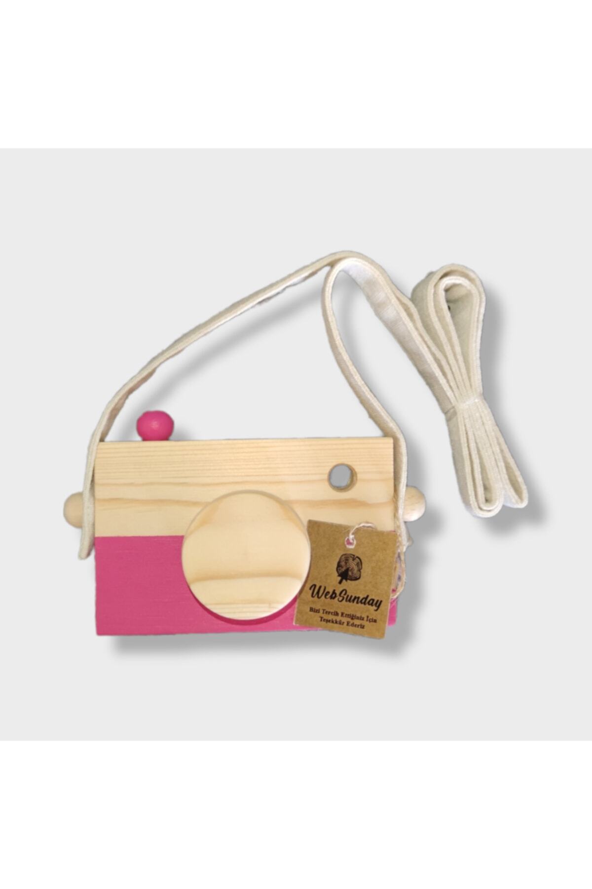 websunday Ahşap Waldorf Fotoğraf Makinesi, Eğitici Bebek Kamera Oyuncağı 2 3 4 5 6 Yaş Erkek Kız- Fuşa fotoğrafı 2 (önizleme)