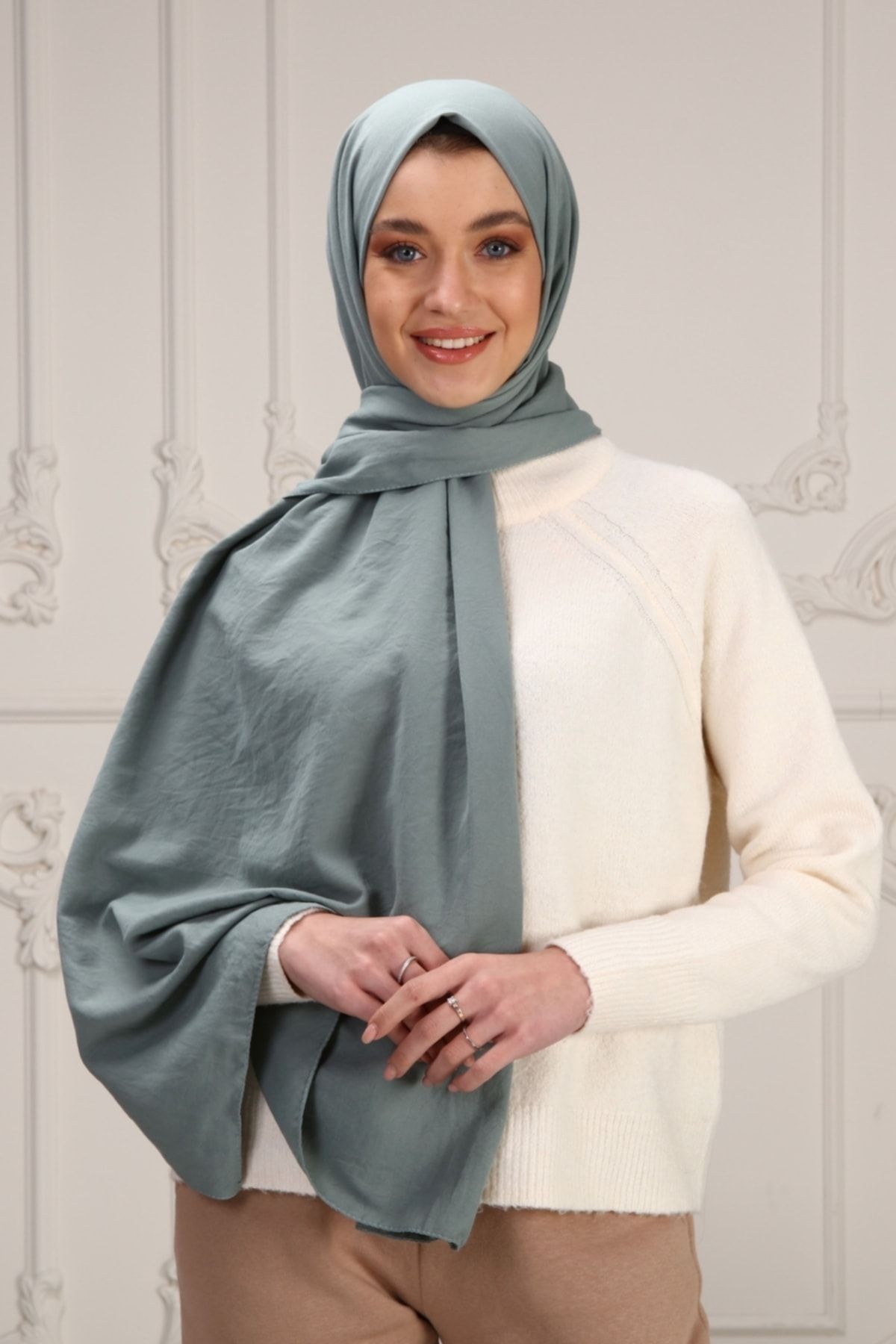 Pamuk Cazz Şal Mint Yeşili Pamuk Cazz Şal Mint Yeşili