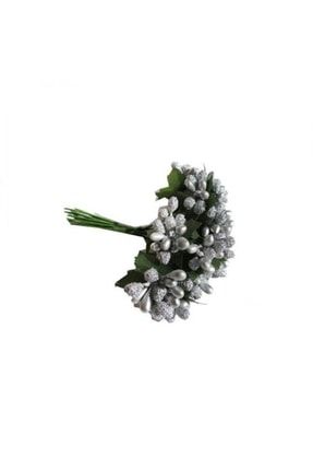 Çiçek Akrilik Iri Cipso Görünümünde Pıtırcık - 144 Adet Gümüş 8x2 Cm CMP-CN-EMNTPTNC-SSLM-YPYCCK-TT0514Gümüş