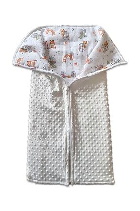 Çok Amaçlı Bebek Kundağı Ve Battaniyesi Nohut Desenli 85x90 Cm Beyaz nohutbattaniyebeyaz