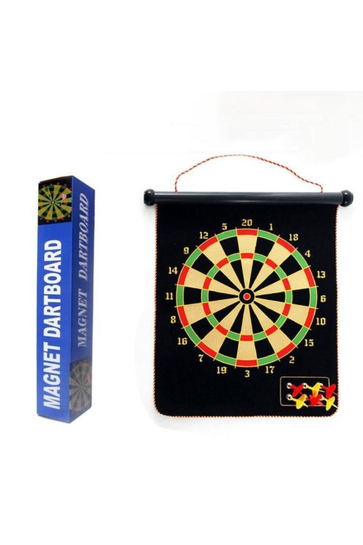 BULDUK Manyetik Katlanabilir Dart Board 8 Oklu Askılı Çift Taraflı Dart Oyunu Seti 37cm Hedef Vurma Oyunu