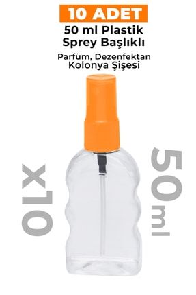 10 Adet Plastik 50 ml Boş Sprey Kolonya Dezenfektan Şişesi ST86810008
