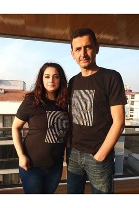 Sevgili Kombini Çift Unicex T-shirt Kuş Kabartmalı Desensiyah 727383o86