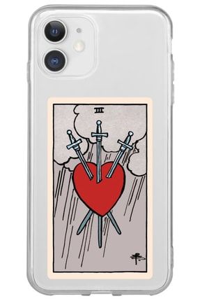 Iphone 11 Tarot Kalp Desenli Desenli Şeffaf Silikon Telefon Kılıfı tarotheart_173