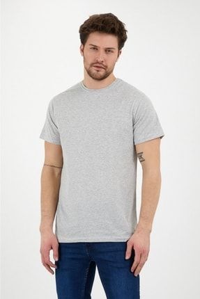 Gri Dar/slim Fitt Basic Tshirt tshirt0001