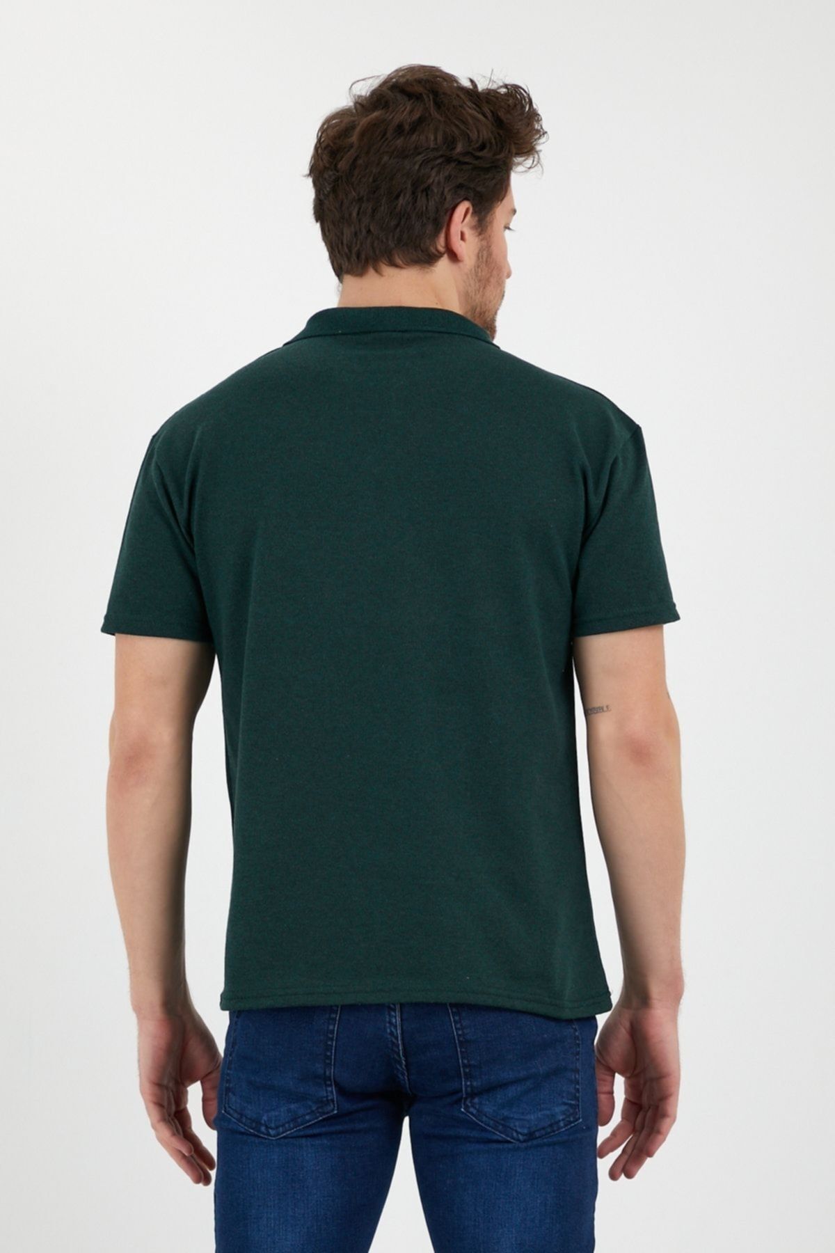Yeşil Dar/slim Fitt Polo Yaka Tshirt
