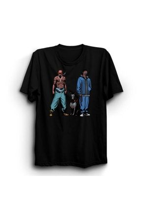 Snoop Dogg Tupac Baskılı T-shirt TT-BT22300