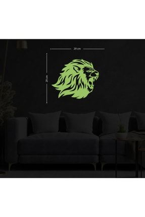 Dekoratif Aslan, Evinizin Her Köşesinde Karanlıkda Parlayan Fosforlu Duvar Sticker 29x29cm ZFF-105