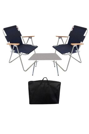 Siyah Çantalı 45x60 Beyaz Katlanır Masa + 2 Adet Ahşap Kollu Kamp Sandalyesi Katlanır Sandalyesi NHSMB2-çantalı-masa-sandalye-seti