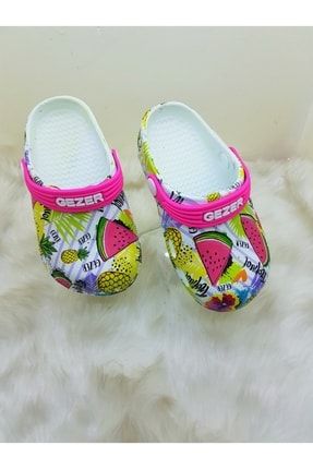 Kız Çocuk Karpuz Desenli Crocs Model Hem Terlik Hem Sandalet Yumuşak Hafif Terlik TYC00381443053