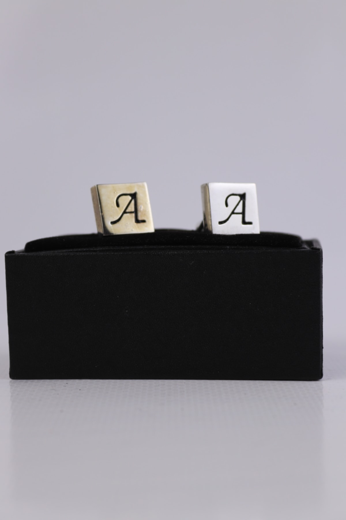 Ars Magic Box Gümüş Kol Düğmesi A Harfi