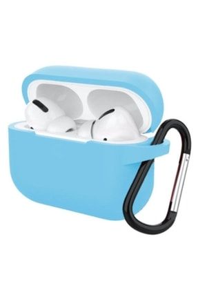 Apple Uyumlu Airpods Pro Taşıma Kopçalı Mavi Koruyucu Silikon Kılıf Proton-satıcı-3