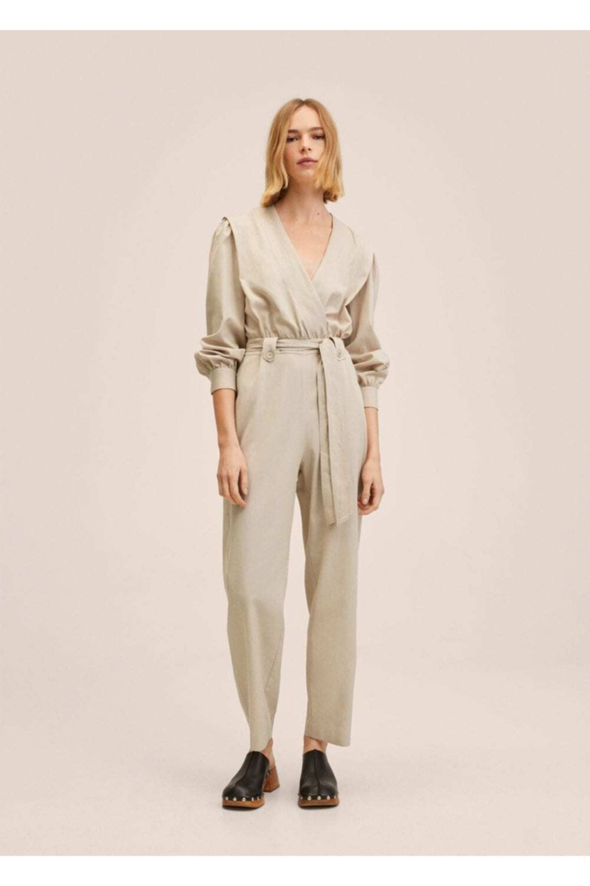 Mango jumpsuit sale beige