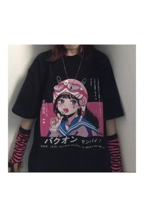 Touz Anime Lolipop Girl Siyah Unisex Normal Kalıp T-shirt touzlolipopkısa