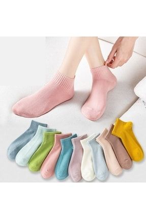 Kadın Çok Renkli Yarım Konç Kolej Çorap Seti 10 Çift RENKLİKOLEJ-10