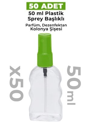 50 Adet Plastik 50 Ml Boş Sprey Kolonya Dezenfektan Şişesi ST86810014