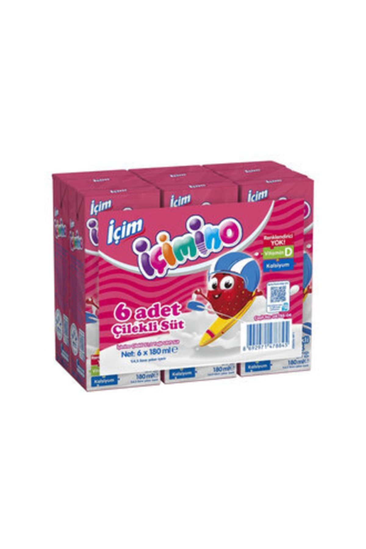 İçim İçimino Çilekli Süt 180 Ml X 6 Adet