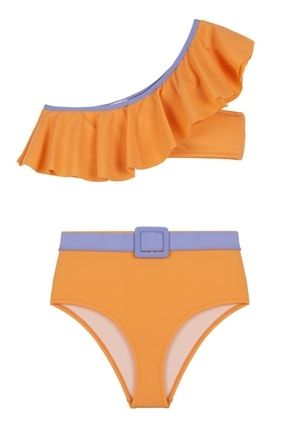 Kids Asimetrik Kontrast Bikini Takım BETTY&ORANGE