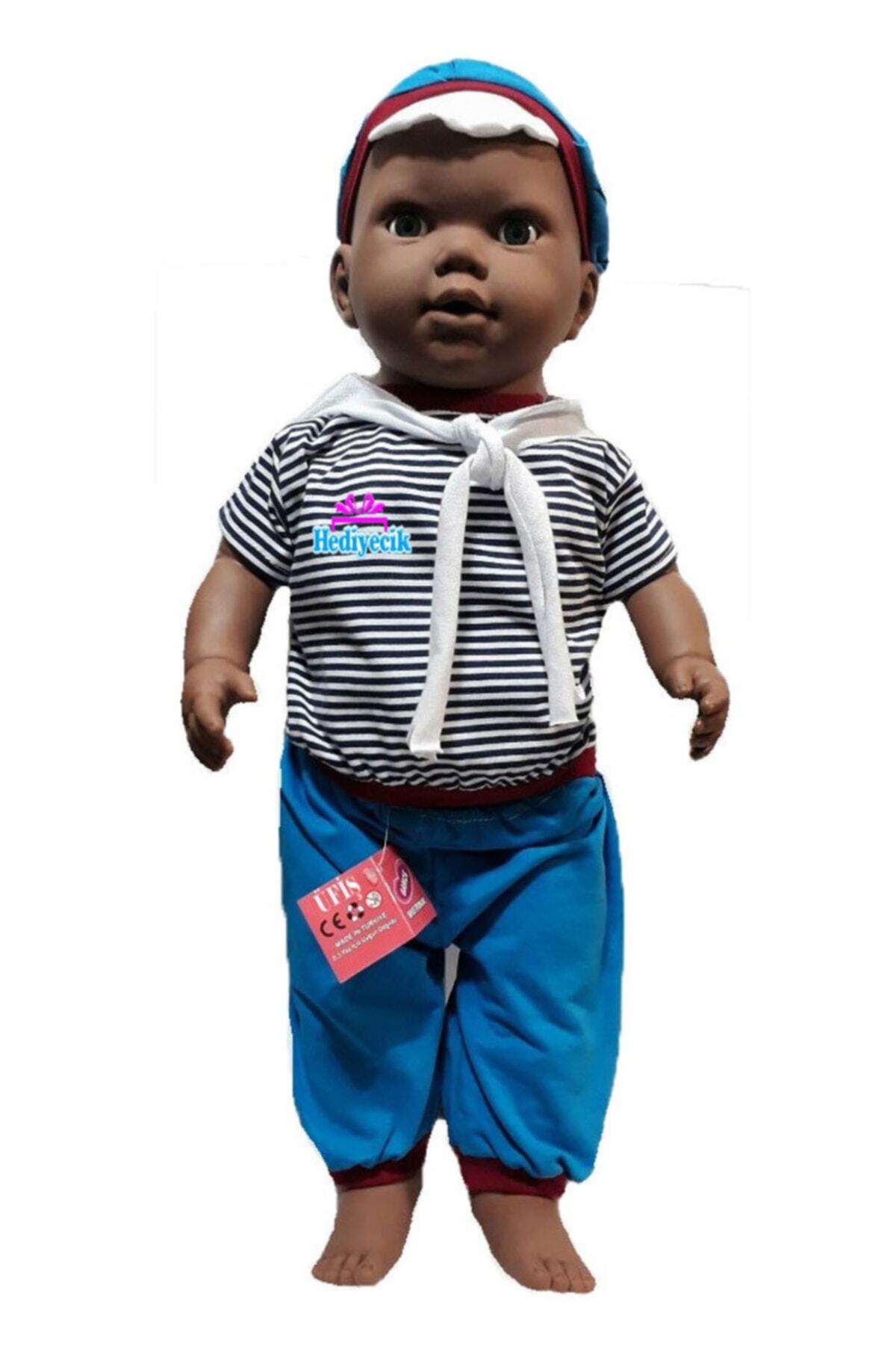 hediyecik Türkçe Konuşan Oyun Arkadaşım Zenci Et Bebek 60 cm fotoğrafı 6 (önizleme)