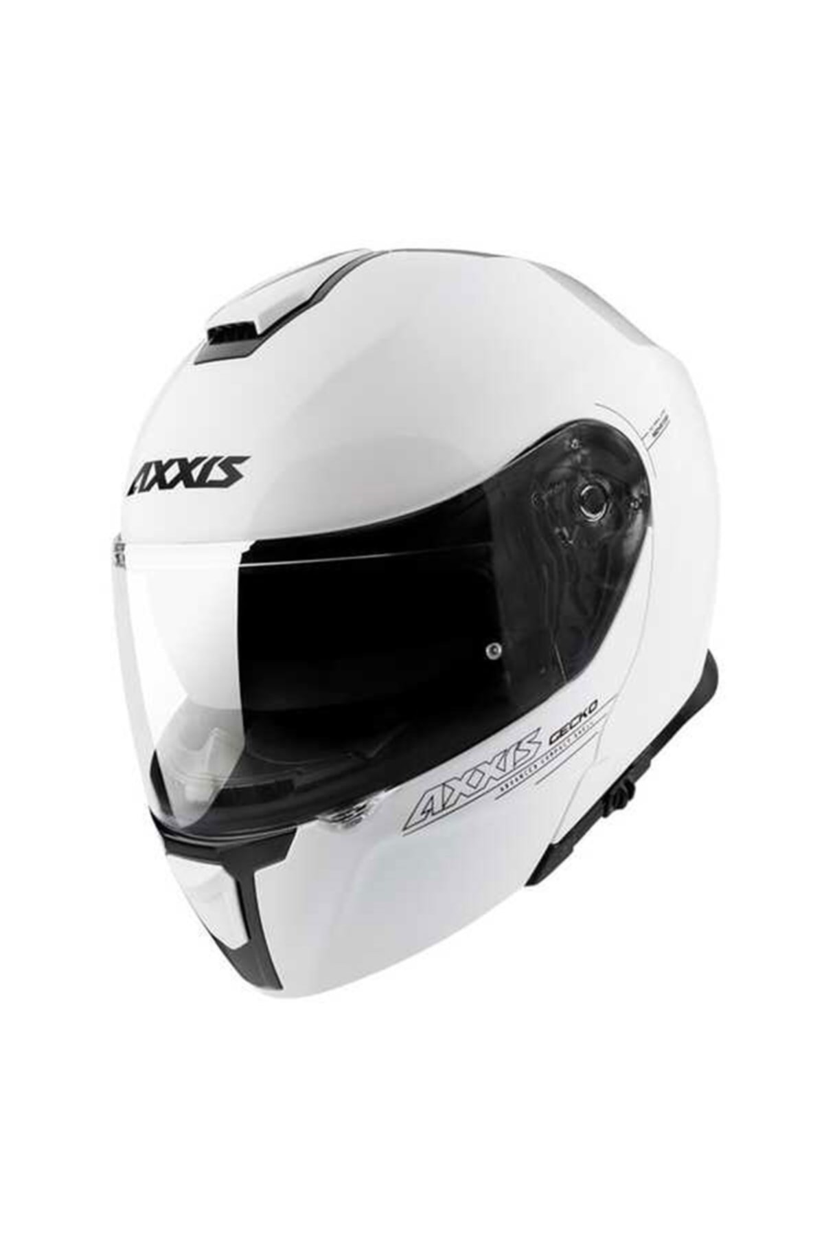 AXXIS Gecko Sv Solid Gloss Pearl White Çene Açılır Motosiklet Kaskı