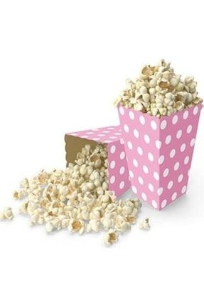 Pembe Puantiyeli Popcorn Mısır Cips Kutusu 8 Adet 35,24022202