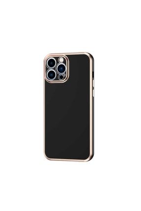 Iphone 12 Pro Uyumlu Kamera Korumalı Deri Dokulu Parlak Kenarlı Kapak BarkiPhone12Pro