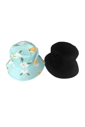 Çift Taraflı Kullanım Bucket Yazlık Şapka %100 Pamuk Kumaş Y0001