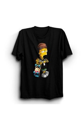 Bart Simpson Gangsta Baskılı T-shirt TT-BT21100