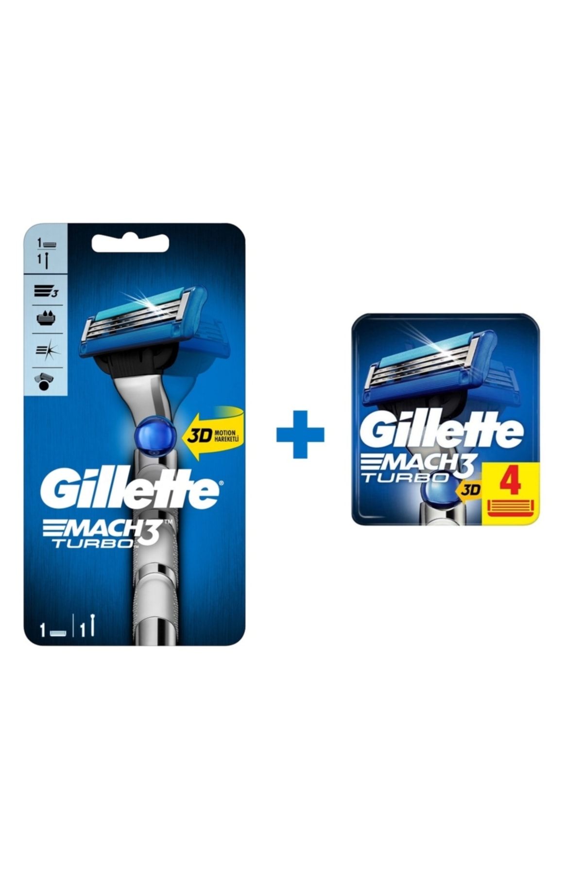 Gillette Mach 3 Turbo 3d Tıraş Makinesi + 5 Adet Yedek Tıraş Bıçağı