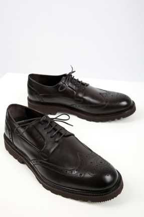 Erkek Kahverengi Deri Klasik Ayakkabı md0247