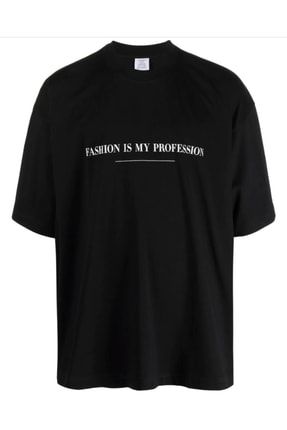 Fashion Slogan Siyah Oversize T-shirt vtmfashionsloganblack