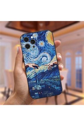 Iphone 13 Pro Van Gogh Tablo Tasarımı Ve Adem Elleri Baskılı Kılıf MCSF88836