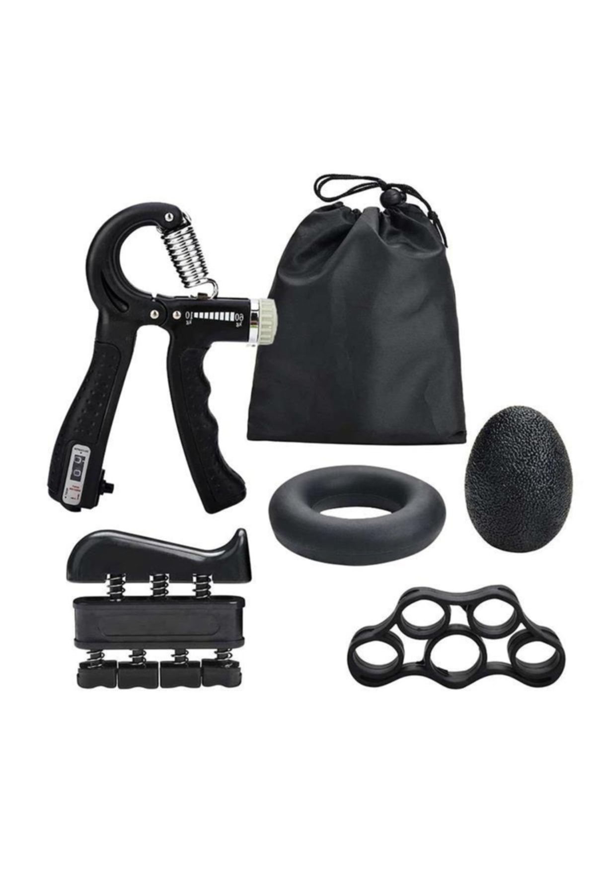 Genel Markalar Siyah Direnç Ayarlanabilir 10-60kg Sayaçlı El Egzersiz Yayı Seti