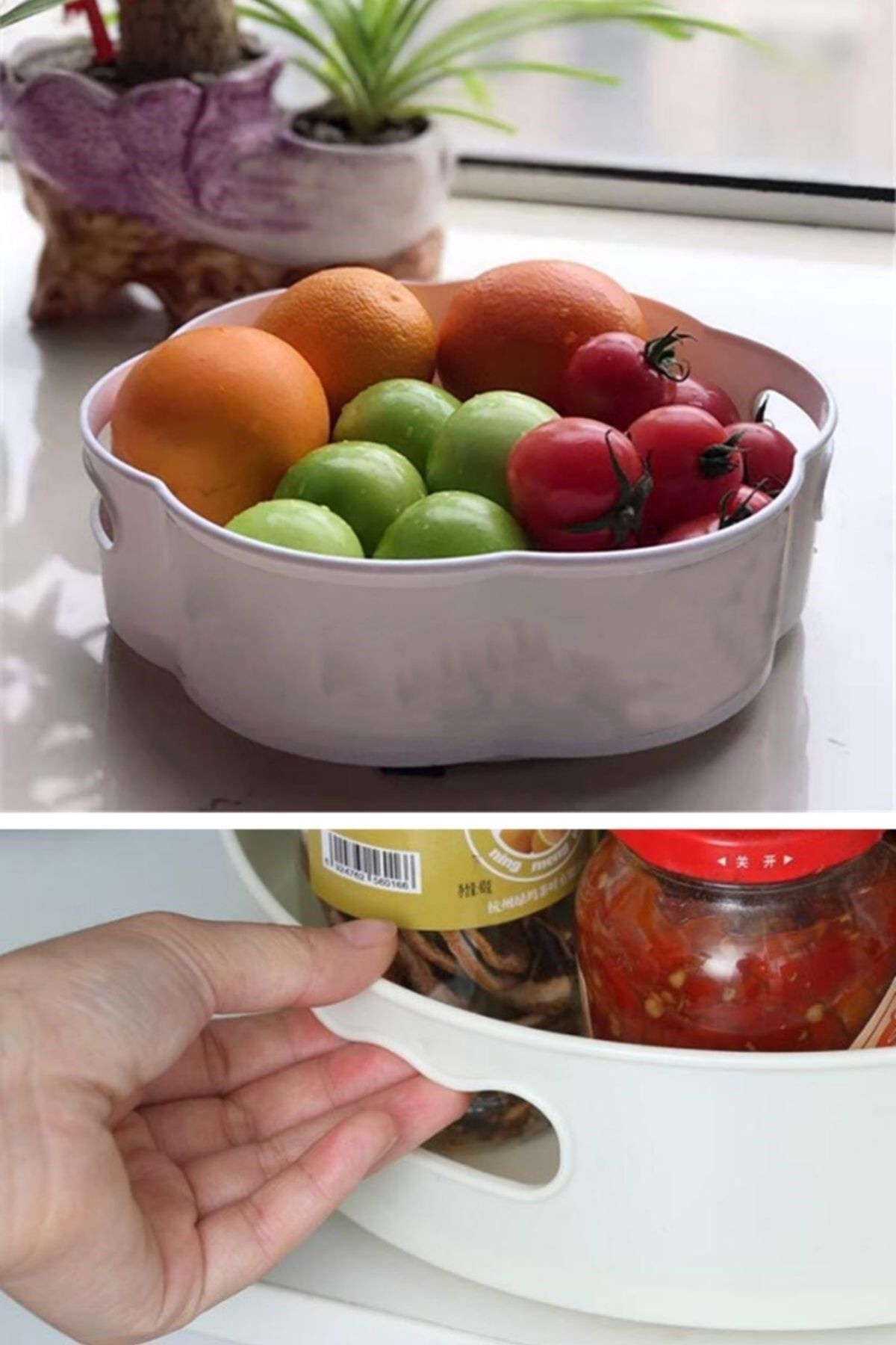 Buffer-3 Pieces 360 Degree Rotatable Round Tray Formed Presentation and Service Organizer Table 5