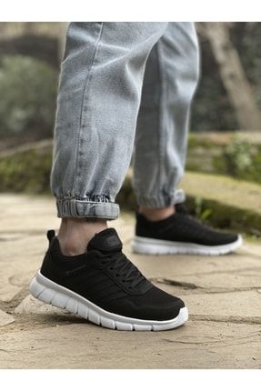 Co701 Bağcıklı Siyah Beyaz Taban Erkek Spor Ayakkabı CO701-SYHB