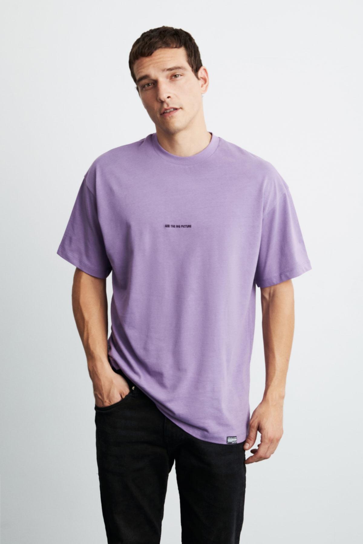 GRIMELANGE Rıver Oversize Mor T-shirt