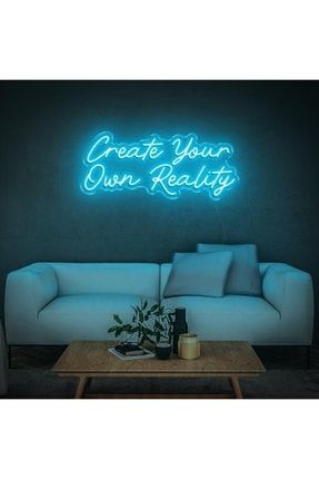 Neon Led Işıklı Crate Your Own Reality Yazısı ELFİMO23