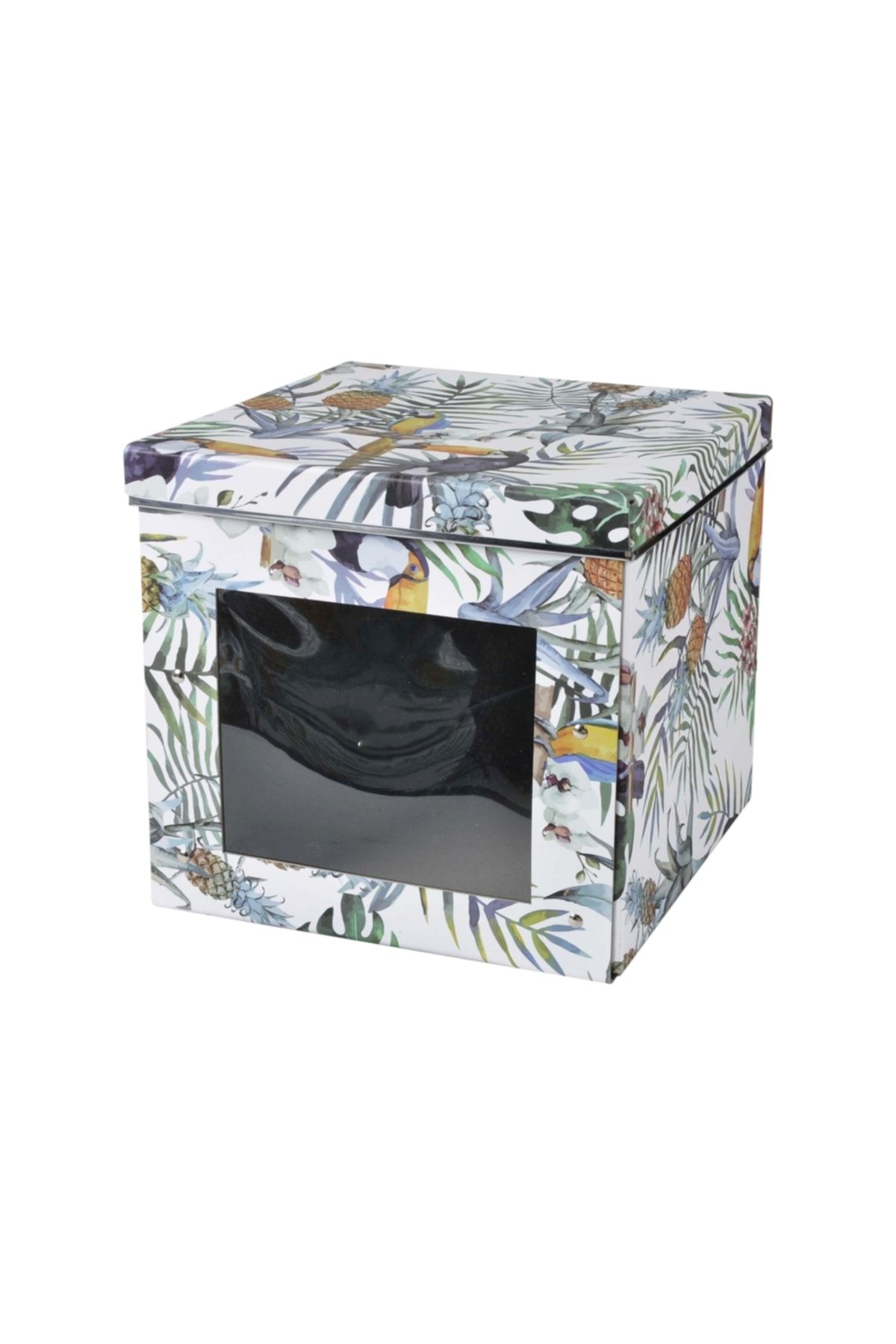 Bosphorus-Tropical Patterned Covered Foldable Window Cardboard Box 1