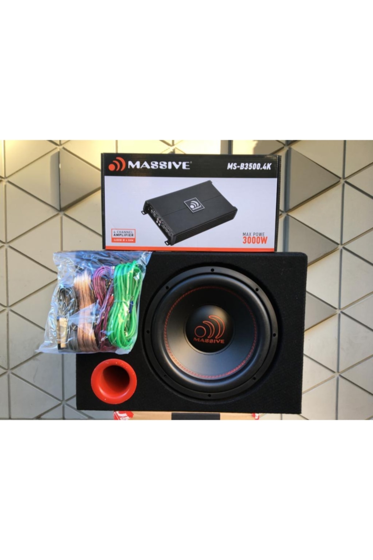 Massive Ms-neo12.s4 30 Cm Kabinli Subwoofer Bas 3000w 4 Kanal Amfi
