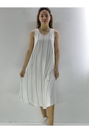 Sırt Dekolteli Askılı Büyük Beden Kadın Yazlık Elbise MGSSDA10